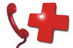 Rotes Kreuz mit Telefon